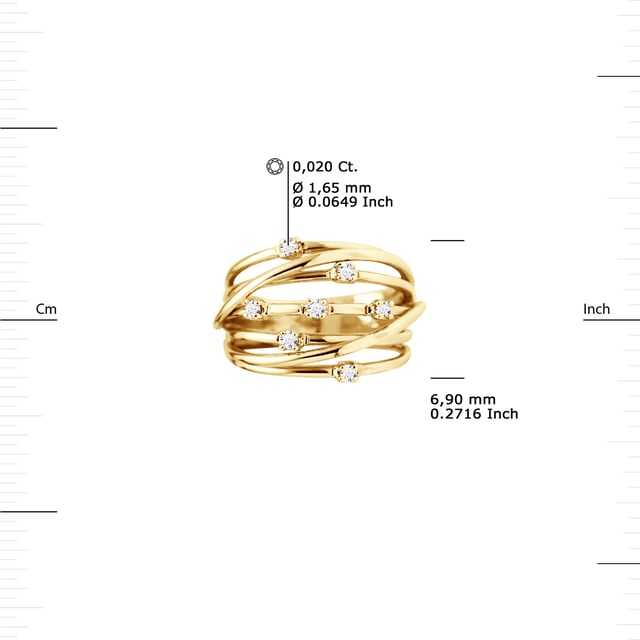 Diamond Ring Satelis 0140 Cts (7 x 0,02 CTS) - Quality HSI (kleur H - Quality Si1) - Yellow Gold Jewelry 375 duizendste - Verkrijgbaar van maat 48 tot maat 62 - 2 jaar garantie op fabricagefouten - Geleverd in zijn geval met een certificaat van authenticiteit en een internationale garantie - Al onze juwelen zijn gemaakt in Frankrijk.