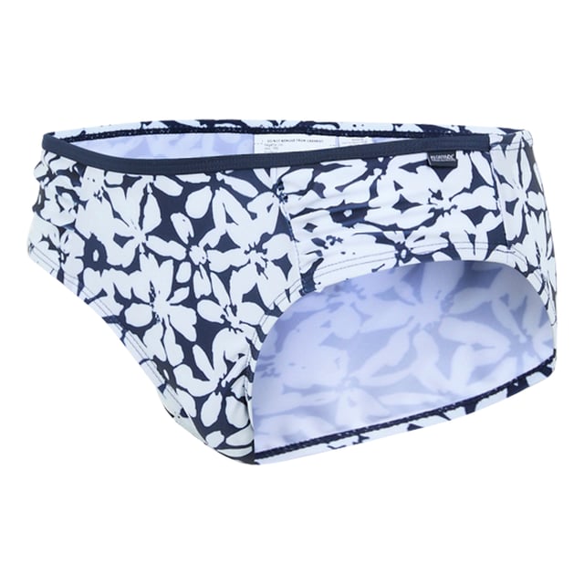 82% Polyamide, 18% Elastane. Design: All-Over Print, Floral. Fastening: Pull-On. Side Ruching. Waistline: Elasticated. Sustainability: Made from Recycled Materials. Sun Rating: UPF 50+.