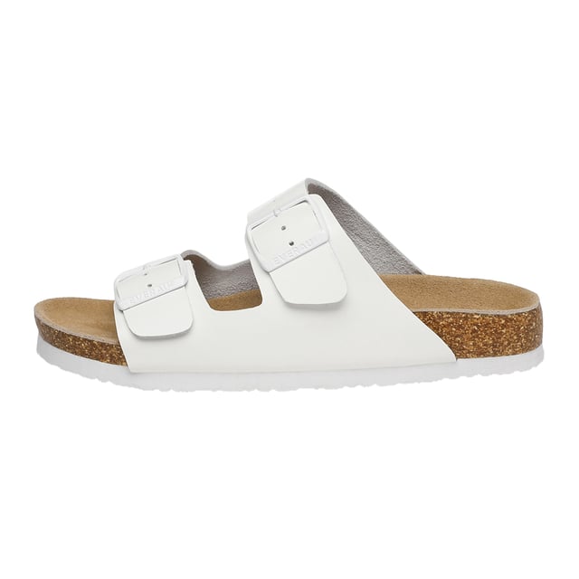 Toss your beach bag over your shoulder and slide into our Mallard Slides for all-day comfort. With their double straps, your feet will stay happy from sunrise to sunset. Plus, these shoes come packed with extra comfort and safety features, including adjustable buckle straps, a cushioned cork sole, and a waffle-like pattern for enhanced grip on wet surfaces.

Product No. EAU5001

Description: - Leather Upper - Cowhide Midsole - EVA Sole