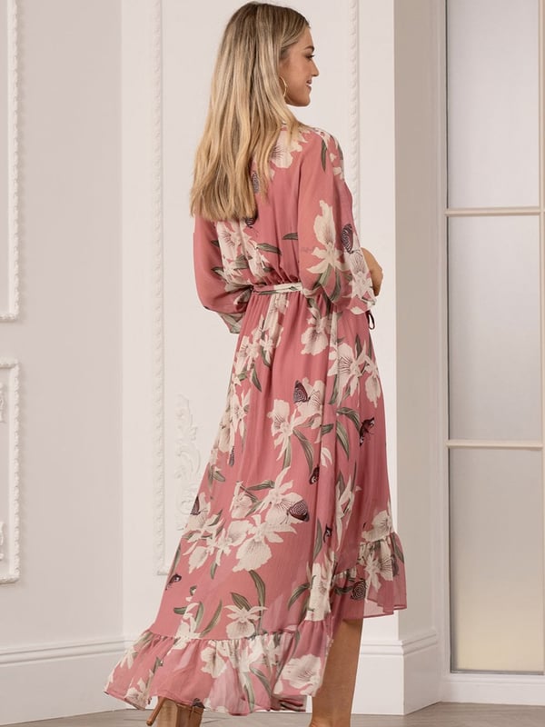 Yumi large scale best sale flower kimono dress