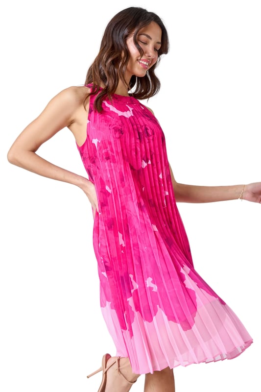 Chiffon pleated swing dress deals