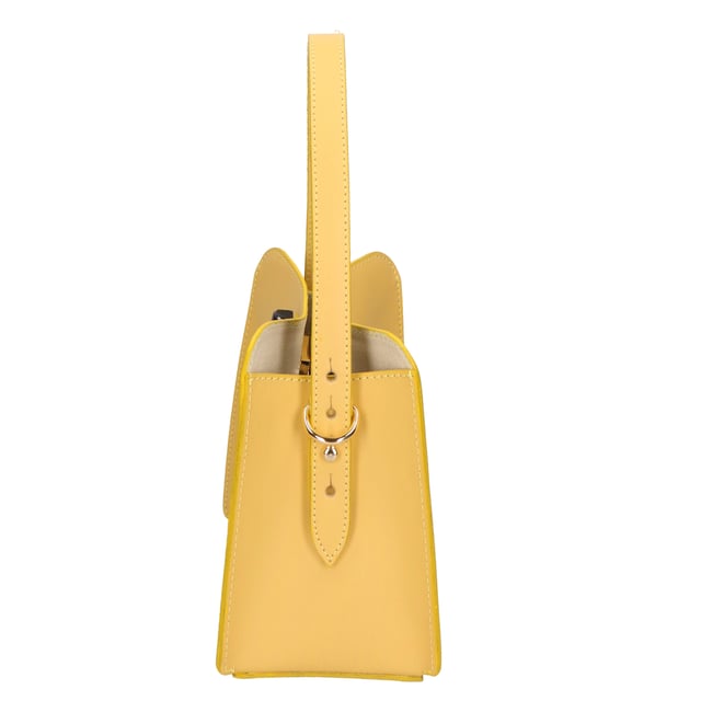 Bolso de mano de mujer de un compartimento en piel arrugada, con bandolera extraíble. Producto artesanal italiano.