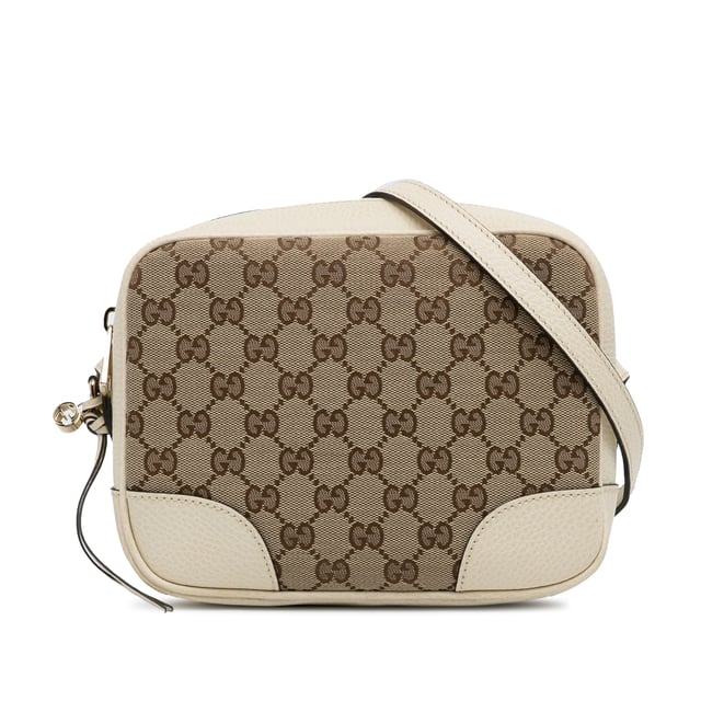 Vintage Gucci GG Canvas Bree Crossbody Bag Brown