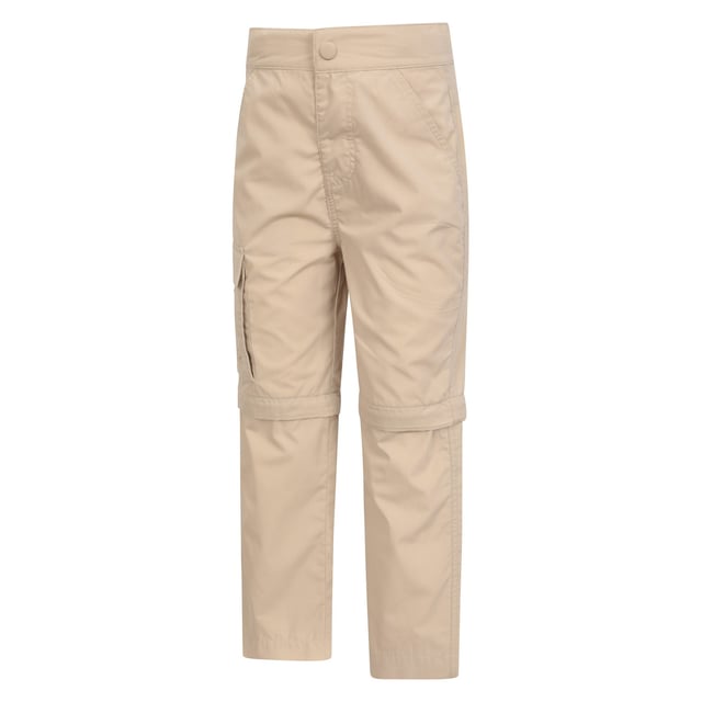 Outer Materials: 65% Polyester, 35% Cotton. Design: Plain. Fastening: Button, Zip Fly. Fabric Technology: Breathable, Fade Resistant, Lightweight, Quick Dry, Shrink Resistant, Soft. Zip-off Legs. Pockets: 2 Side Pockets, 1 Thigh Pocket, Flap Closure, 2 Back Pockets.