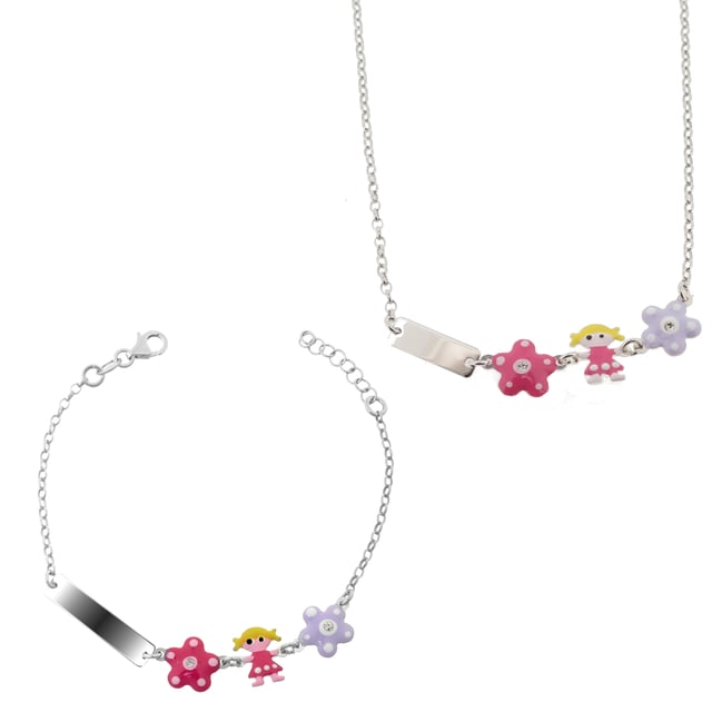 This Orphelia Set: Bracelet + Necklace in Silver is made of the highest quality allergy free 925 Sterling Silver. The Orphelia 'Dahlia' Child's 925 Sterling Silver Set: Bracelet + Necklace - Silver SET-7147 comes delivered in a beautiful gift box and has a two year warranty - the perfect gift to spoil yourself or a loved one.