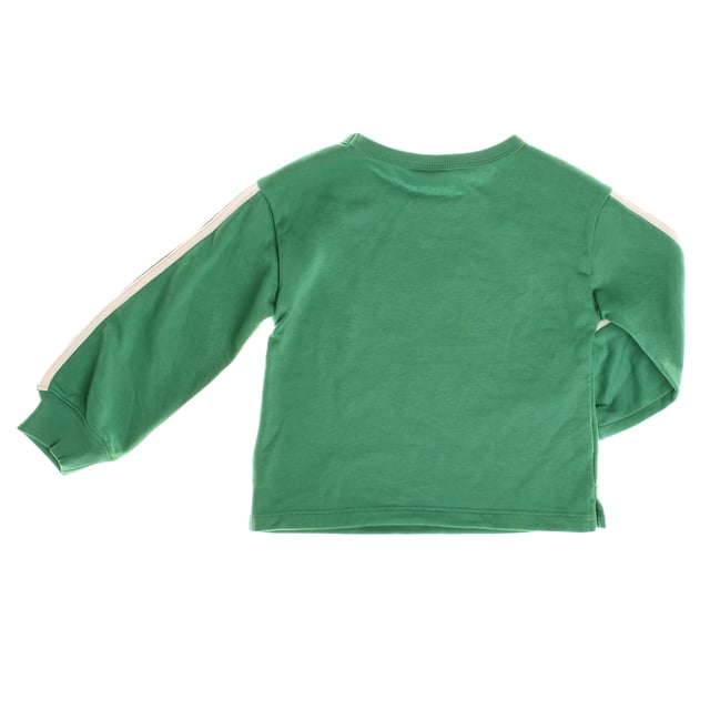 Minnie-inspired girl's sweatshirt, perfect for adding a fun and charming touch to your everyday look.

 Featuring a stylized Minnie design in the center and her name prominently displayed below, this garment celebrates the essence of Disney in a subtle and modern way.

 The long sleeves feature contrasting stripes for a sporty, contemporary look, while the straight cut and ribbed cuffs ensure a comfortable, long-lasting fit.

 Made from a soft fabric, it is ideal for keeping little ones warm and fashionable on any occasion.
 Composition: 77% Cotton, 23% Polyester
 Care:
- Machine wash max. 30ºC.
 - Use similar colors in the wash.
 - Avoid the use of bleaches.
 - Dry at low temperature.
 - Iron at low temperature.
 - Do not dry clean.