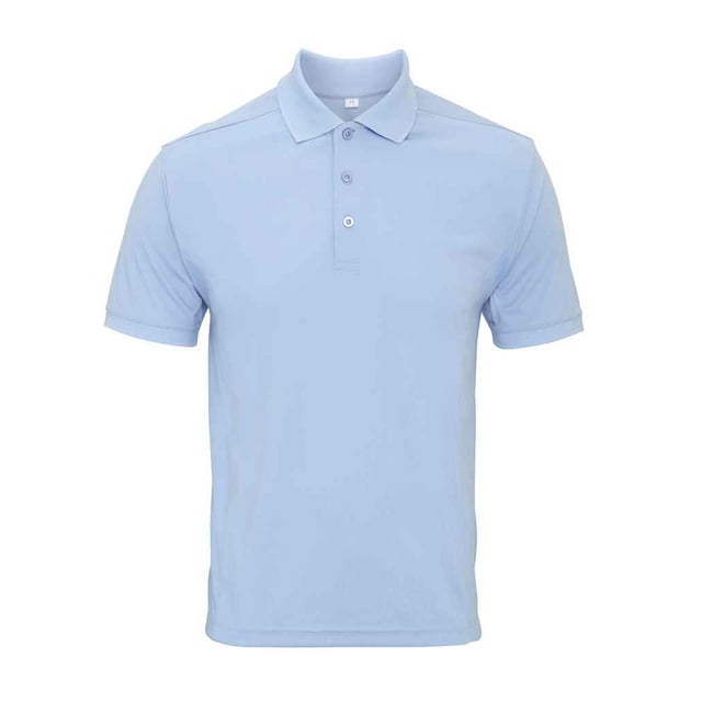 100% Polyester. Fabric: Micro Pique. Design: Plain. Neckline: Knitted, Ribbed Collar, Turn Down Collar. Cuff: Ribbed. Sleeve-Type: Short-Sleeved. Hem: Twin Needle Stitch. Fabric Technology: Coolchecker, Dye-Retention, Moisture Wicking, Quick Dry. 3 Button Placket, Easy-Care, Long Length, Panel Detail, Self-Coloured Buttons, Side Vents. 155gsm. Sustainability: REACH, Sedex, WRAP Certified.