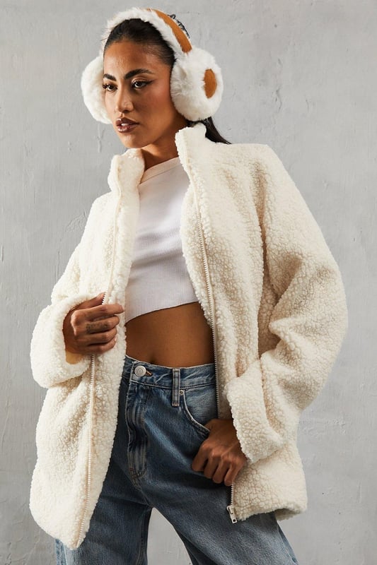Miss selfridge teddy jacket shop