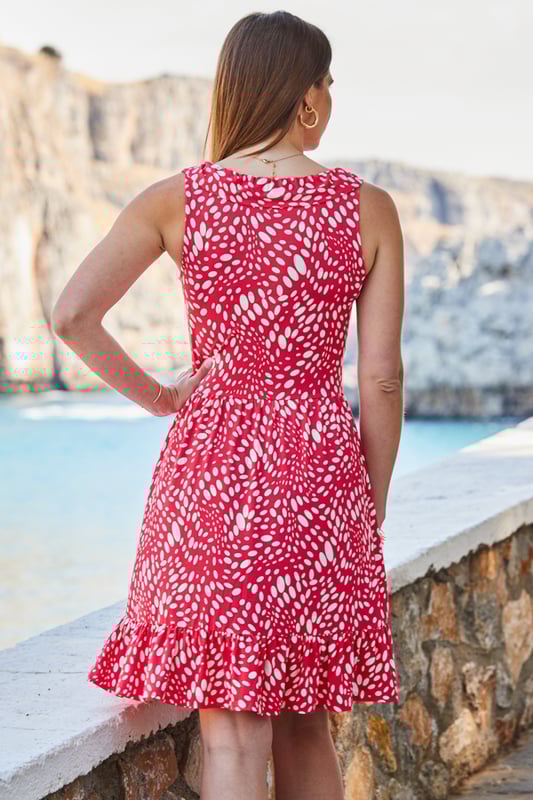 Red and white jersey dress on sale