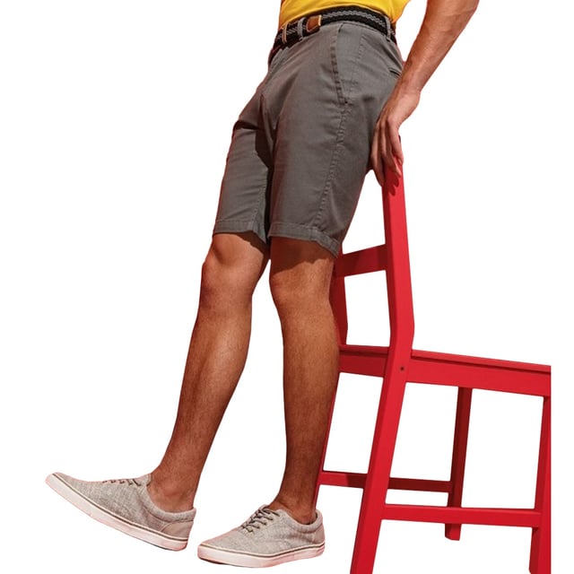 Mens chino shorts with two front pockets and two back pockets with button fasteners.  Zip fly and button fastening to the front.  Soft finish fabric. Domestic wash at 40c. Fabric: 100% Cotton Twill. Size (ins): XS: 30, S: 32, M: 34, L: 36, XL: 38, 2XL: 40, 3XL: 42, 4XL: 44.
