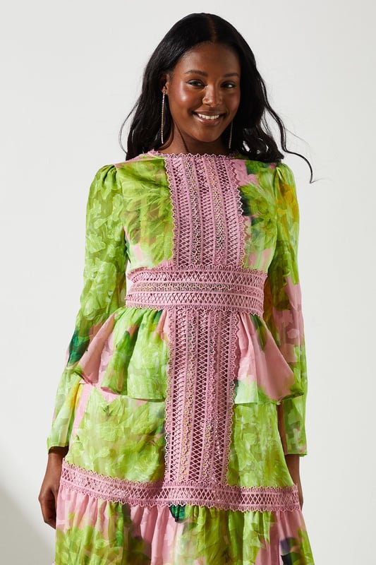 ワンピース PEPLUM JACQUARD DRESS Rosyluce Peplum Jacquard Dress – Rosy luce