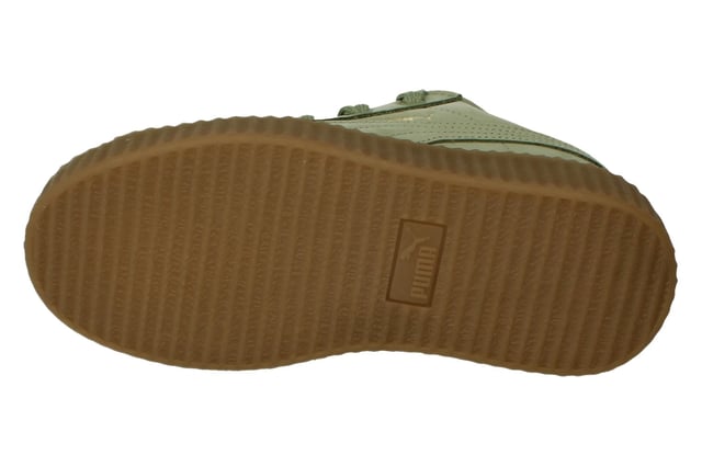 Puma Creeper Phatty Nubuck Unisex Trainers 396813   - Green Fog Puma Gold 02