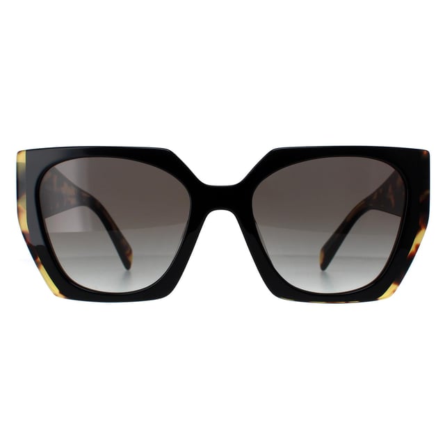 Prada Rectangle Womens Black and Medium Tortoise Light Grey