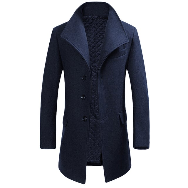 【40 % Wolle, 60 % Polyester】 【Knopfverschluss】 【Schmale Passform】 【Anlass】: Business, Alltagskleidung 【Waschanleitung】: Handwäsche wird empfohlen. Chemische Reinigung möglich. Nicht bleichen, zum Trocknen aufhängen und bei niedriger Temperatur bügeln. 【Hinweis】: 1. Aufgrund des Einflusses von Aufnahmeausrüstung und Licht kann es zu leichten Farbunterschieden zwischen dem tatsächlichen Objekt und dem Bild kommen. Sie liegen jedoch alle im akzeptablen Bereich. 2. Aufgrund unterschiedlicher Messausrüstung und -methoden weisen die Größendaten einen Fehler von 1-3 cm auf. 【Eigenschaften】 Dicker Wollmantel für den Winter, warm und bequem. Einzigartiges Design mit großem Revers, modisch und einzigartig. Klassische Volltonfarbe, geeignet für alle Gelegenheiten.