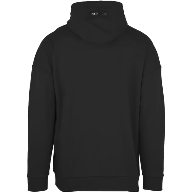 Mejora tu estilo atletico con el jersey negro con logo y parche Sport de Plein. Esta elegante sudadera con capucha a�ade credibilidad urbana instantanea a tu look de entrenamiento. Mantengase abrigado y comodo mientras hace una declaracion con el iconico logotipo de Plein. !Mejora tu guardarropa y mejora tus entrenamientos con esta pieza imprescindible! 52 % algodon, 48 % poliester, ropa deportiva Marca Plein grande en la espalda, parche de cuero en la capucha Corte entallado Codigo de estilo: FIPSC1312 99