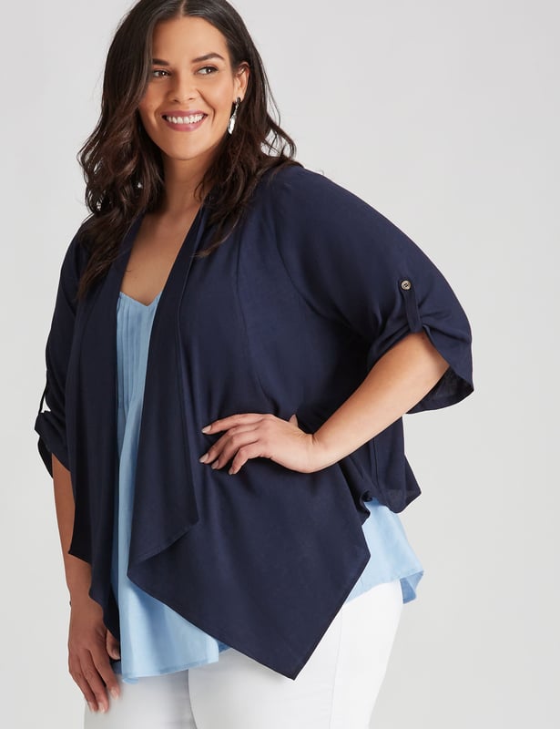 Linen jacket sales womens plus size