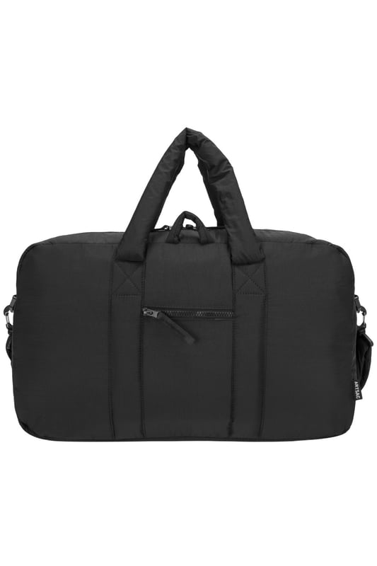 The ultimate carry companion, perfect for every day wear. Featuring a full-length zip top opening and 3 large side pockets, the Harring Padded Triple Holdall is spacious enough for any short or long trip away. Features a detatchable padded shoulder strap. Features: , Padded lightweight nylon, Water resistant, 15 inch padded laptop sleeve - Fits Apple MacBook Pro 16 inch, Grab handle carry straps, Removable padded shoulder strap allowing crossbody styling, Zip top opening to main compartment, ARTSAC screen printed logo, Triple front zip pocket with loops, Internal zip pocket, 2 Internal mobile phone slip pockets - Fits normal and plus size smart phones, 3 Internal pen slip pockets, External rear zip pocket Style Ref: 52010 BLACK