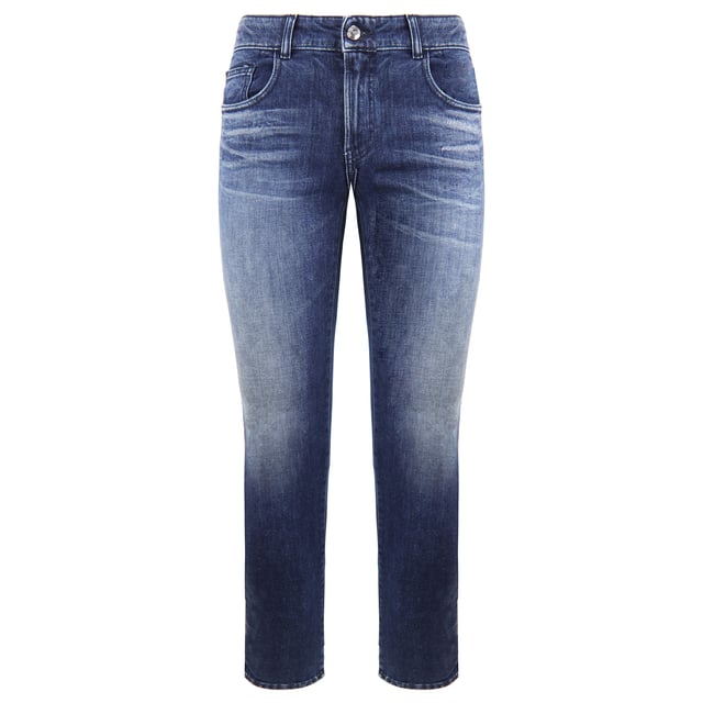 Emporio Armani Regular Fit Distressed Blue Stripe Jeans 6Z2J13 2D1UZ 0941