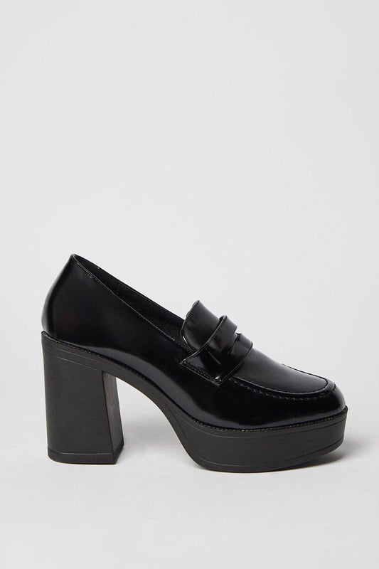 High heel penny loafers sale