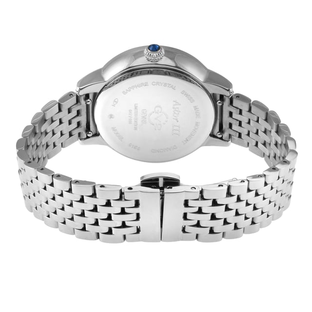Astor III MOP Zifferblatt Schweizer Quarz Edelstahl Diamant Uhr