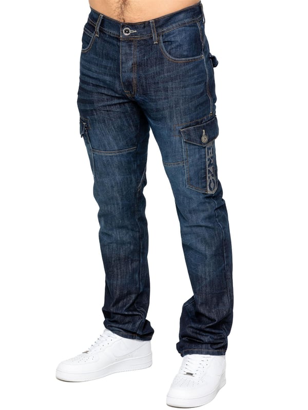 Experience timeless appeal with Enzo Mens Straight Leg Designer Jeans. Made from durable cotton blend denim, offering style and functionality with multiple pockets for all your essentials. Flattering fit for all body shapes with button fly, branded stitching, and PU waist tag for added sophistication. Versatile for any occasion with branded buttons, rivets, and embroidered Enzo logo on back pocket. Must-have for your wardrobe! 30L is Short Leg, 32L is Regular Leg, 34L is Long Leg