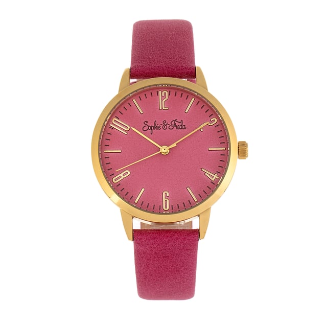 Polished Alloy CaseÂ ; Quartz MovementÂ ; Non-Glare Scratch-Resistant Mineral CrystalÂ ; Logo Engraved Stainless Steel Caseback; Genuine Leather Strap; Logo-Engraved Stainless-Steel Clasp; 36mm Case DiameterÂ ; 3ATM Water Resistance;