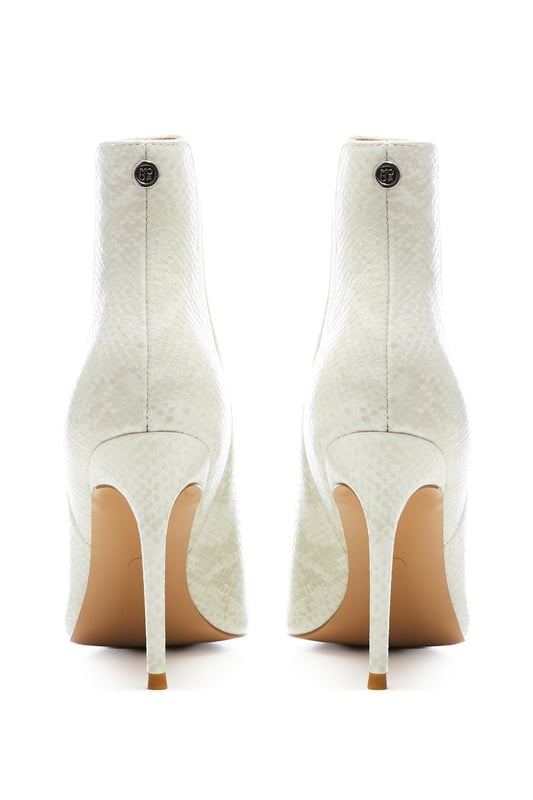 cream peep toe ankle boots
