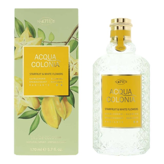 4711 Acqua Colonia Starfruit & White Flowers is a delightful fragrance for men and women launched in 2022. This fragrance is a heady blend of elegant notes of white flowers and sparkling fruits with starfruit giving a subtle hint of the exotic. A fragrance that can be worn anytime offering elegance and style.