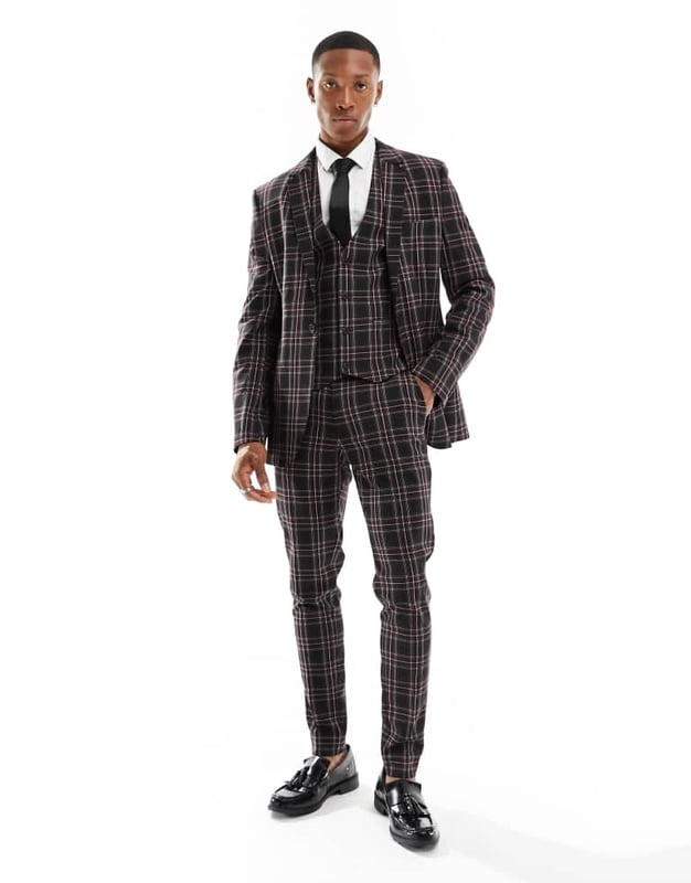 Suits by ASOS DESIGN Suit yourself Notch lapels Padded shoulders Single button fastening Pocket details Super-skinny fitSold By: Asos