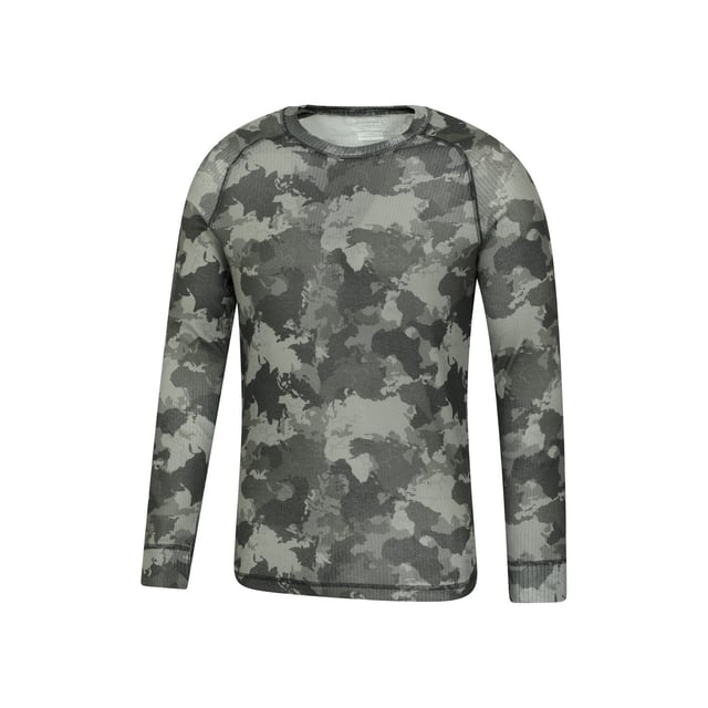 100% Polyester. Fabric: Technical. Design: All-Over Print, Camouflage. Sleeve-Type: Long-Sleeved. Neckline: Round Neck. Fabric Technology: Breathable, High Warmth, Isotherm, Lightweight, Moisture Wicking, Quick Dry.