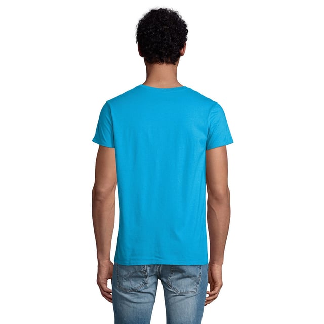100% Semi-Combed Cotton. Fabric: Soft Touch. 150gsm. Design: Plain. Fit: Fitted. Neckline: Round Neck. Sleeve-Type: Short-Sleeved. Ribbed Collar, Taped Neck, Twin Needle Stitch, Unbranded Size Label. Conforms to Safety Standard: OCS100 Certified, Oeko-Tex Standard 100 Certified.