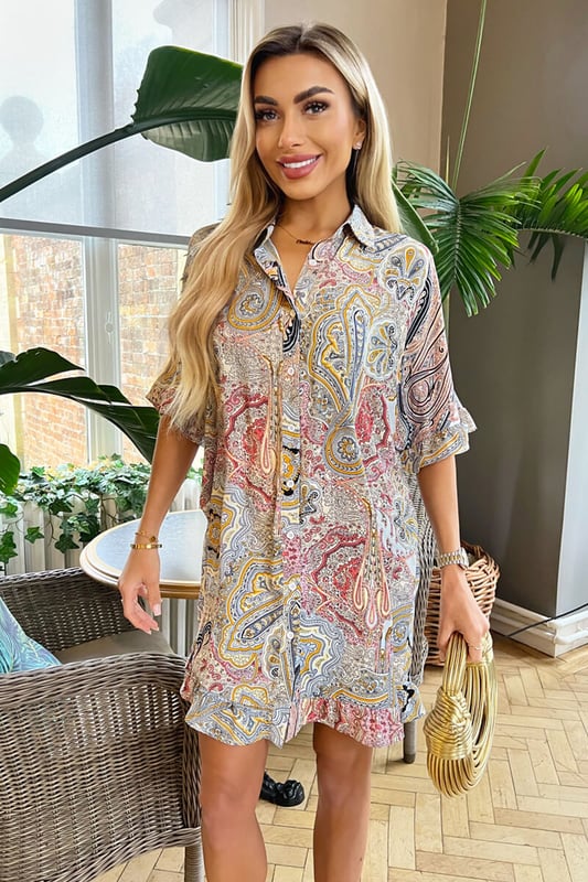 Shirt frill dress deals