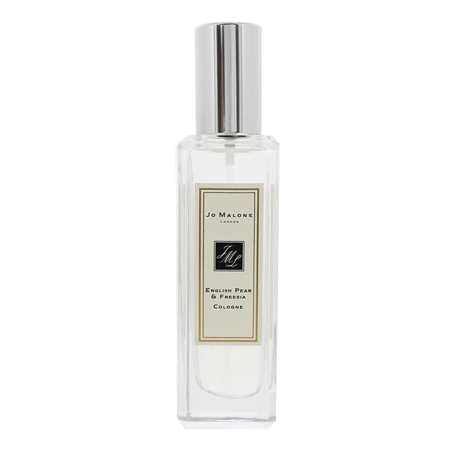 English Pear &amp; Freesia is a Chypre Fruity fragrance for women, which was created by Christine Nagel and launched in 2010 by Jo Malone. The fragrance opens with top notes of Pear and Melon; middle notes of Freesia and Rose; and base notes of Musk, Patchouli, Rhubarb and Amber. The scent is fizzy, spicy, juicy and floral, with a real sense of being refreshing. The fragrance is best suited to the warmer weather of Spring and Summer.