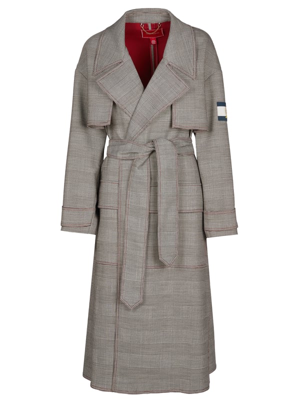 54% Polyester, 44% Schurwolle, 2% Elastan; Tommy Hilfiger Mantel; Modell: RW0RW01008908; Hochwertig verarbeitet; Oversized-Passform; Reverskragen; 2 Pattentaschen; Gürtel zum Binden; Zwei hohe seitliche Gehschlitze; Tommy Hilfiger Logo-Details