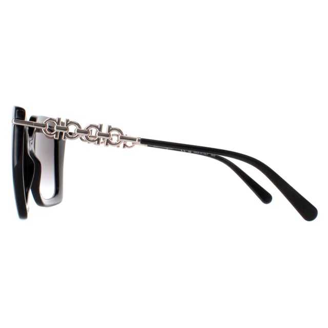 Salvatore Ferragamo Square Womens Black Smoke Gradient SF1041S  Sunglasses are crafted with meticulous attention to detail. These exude sophistication and elegance. The sleek and modern design features a bold acetate frame, complemented by the iconic Gancini hinge, adding a touch of timeless charm. With the lenses offering both protection and style, these sunglasses are the perfect accessory for any occasion, effortlessly blending fashion and function.