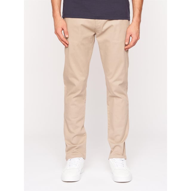 98% Polyester, 2% Elastane. Fabric: Stretch. Design: Plain. Fastening: Button, Zip Fly. Back Yoke, Belt Loops, Mock Horn Buttons, Twin Needle Stitching. Pockets: 2 Side Pockets, 2 Back Pockets, Buttoned. Fit: Slim.
