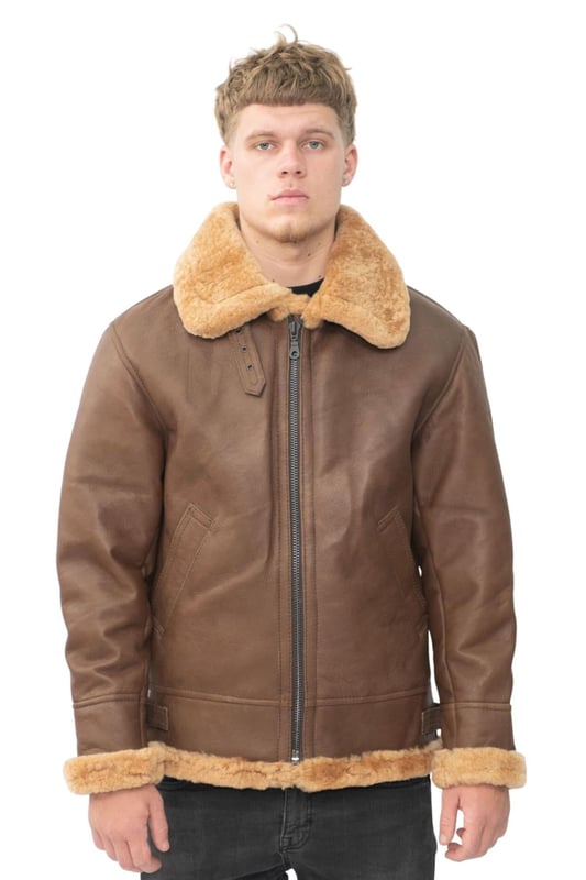 Herren B3 WW2 Fliegerjacke aus Schafsleder-Houston