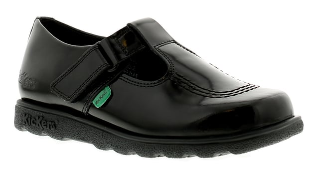 <Ul><Li>Kickers Fragma T Bar J Girls Shoes In Black Patent</Li><Li>Girls Kickers T Bar School Shoe With Leather Upper And Stitch Detail To The Vamp. Touch Fastening For Easy Access.</Li><Li>Leather Upper</Li><Li>Fabric Lining</Li><Li>Synthetic Sole</Li><Li>Girls Kids Young Patent Leather Mary Jane Kickers Kick Branded Brand Branding School Shoe Touch Fastening</Li>