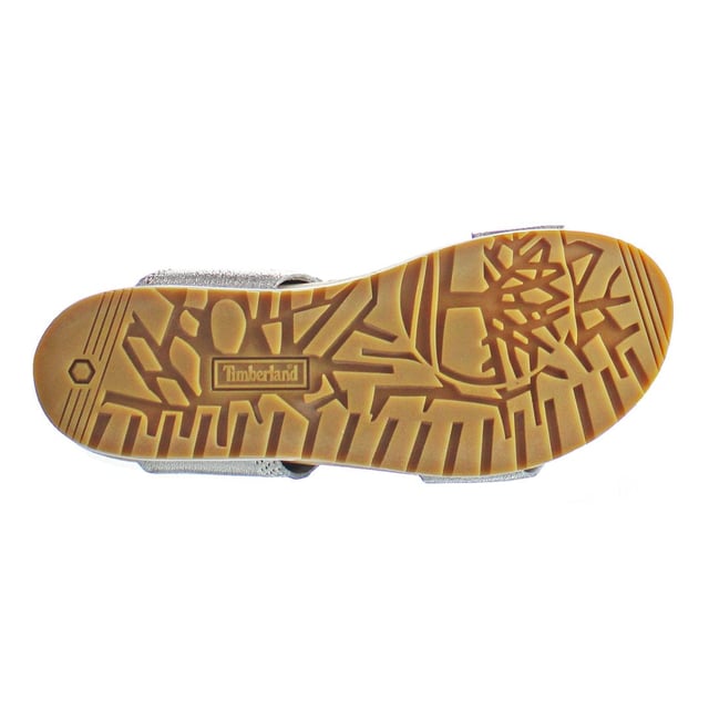 Timberland Waves Slip-On Silver Smooth Leather Flip-Flops TB_0A2AVR_040