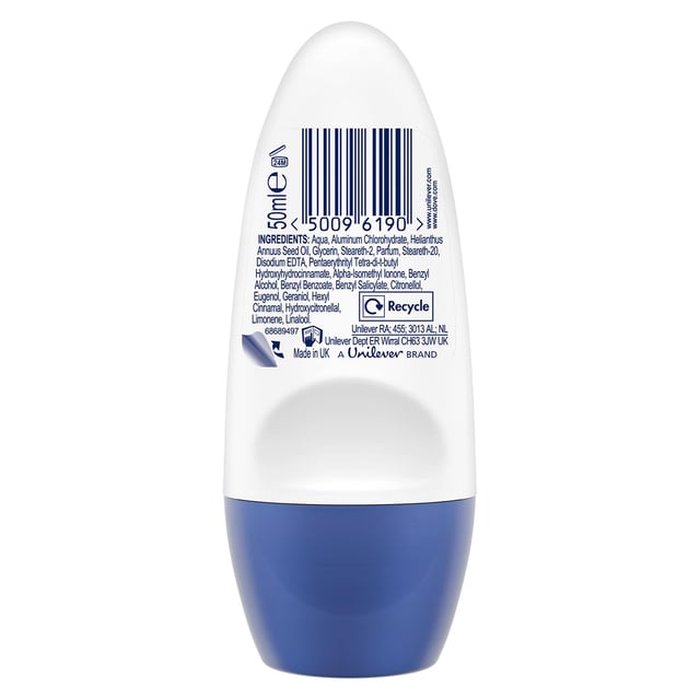 Dove Moisturising Cream AntiPerspirant RollOn, Original, 6 Pack 50ml