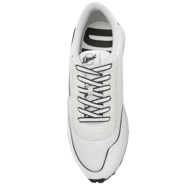 Diesel S-Racer White Sneakers Diesel White Trainers, Fabric Upper, Lace Fasten, Rubber Sole, White Sneaker