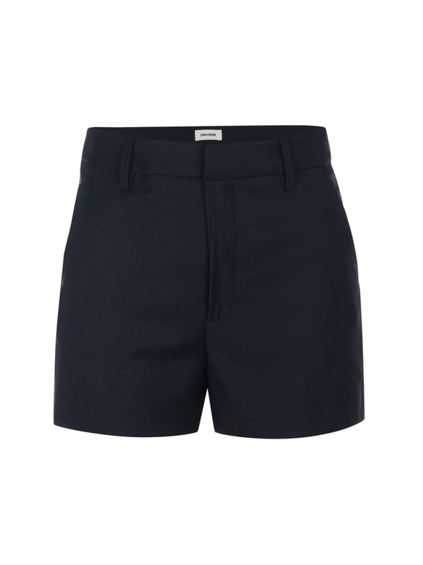 54% Poliéster, 44% Lana Virgen, 2% Elastano; pantalones cortos PINK SMOKING de Zadig & Voltaire; Modelo: WWBS00124 010FS; Fabricado con alta calidad; Pasadores para cinturón; Cierre: Dos ganchos, cremallera; Dos bolsillos frontales; Dos bolsillos con botón en la parte trasera.
