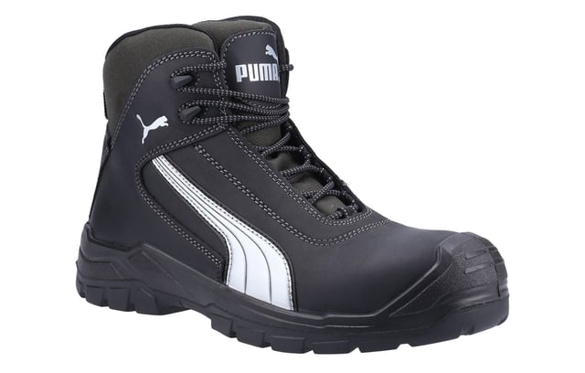 The PUMA Cascades Mid S3 Safety Work Boots offer the ideal blend of protection and all-day comfort for demanding work environments. Equipped with a durable CompositeCap and flexible FAP midsole, these boots provide top-tier protection without sacrificing flexibility. The greased full-leather upper combined with non-metallic CORDURA ensures rugged durability, while the BreathActive functional lining keeps your feet cool and dry. Featuring an evercushion footbed for superior comfort, the rubber sole with SCRUFF CAPS offers 300C heat resistance and an EVER.FLEX decoupling point for optimised movement. Designed for professionals who need safety, durability, and comfort in every step.
-Greased full-leather upper with non-metallic CORDURA for durability
-BreathActive lining keeps feet cool and dry
-Evercushion footbed for comfort
-Rubber sole with SCRUFF CAPS and 300C heat resistance
-CompositeCap and FAP midsole for protection and flexibility