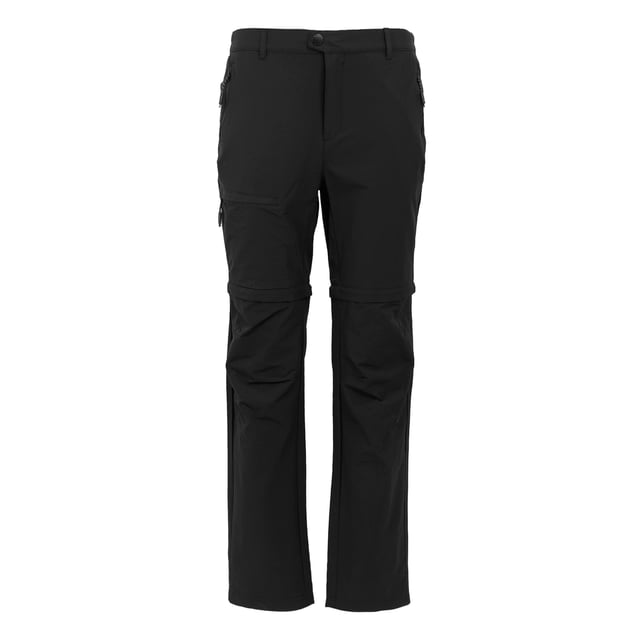 94% Recycled Polyamide, 6% Elastane. Fabric: Stretch. Design: Logo, Plain. 145gsm. Fastening: Button, Zip Fly. Fabric Technology: Durable Water Repellent Finish, Isoflex, Quick Dry, UV Protection. Belt Loops, Convertible, Zip-off Legs. Pockets: 2 Side Pockets, Zip, 1 Back Pocket. Waistline: Part Elasticated. Sun Rating: UPF 50+.