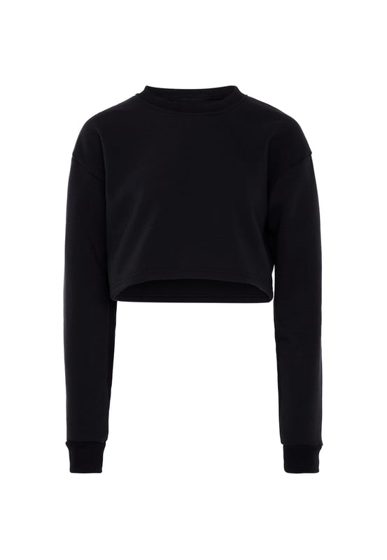 Der kurze Pullover von myMo ATHLSR sorgt mit seinen vielen Farben für gute Laune, während das weiche, unkomplizierte Material und die lockere Passform mit überschnittenen Schultern den Tragekomfort sichern. Die formstabilen Rippbündchen an Ärmeln und Ausschnitt ergänzen das Design.  Sweatshirt