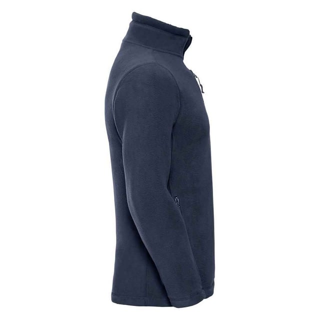 Material: 100% Polyester. Fabric: Anti Pill, Dense Compact Pile Fleece. Design: Plain. 320gsm. Fabric Technology: Wind Resistant. Neckline: Cadet Collar, High-Neck. Cuff: Hemmed. Sleeve-Type: Long-Sleeved. Side Panels, Unlined. Fit: Modern. Pockets: 2 Front Pockets, Zip, Mesh Lined. Fastening: Full Zip. Hem: Adjustable, Drawcord. Sustainability: Amfori, Better Cotton Initiative, BSCI, Fair Labor Association, Oeko-Tex Standard 100 Certified.
