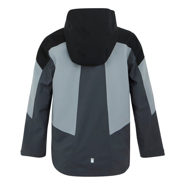 Regatta Childrens/Kids Highton VI Waterproof Jacket (Seal Grey/Cloudy Grey/Black) 100% Recycled Polyester. Lining: Mesh. Design: Contrast, Logo. 165gsm. Fabric Technology: Breathable, Isotex 15000, Stretch, Taped Seam, Water Repellent. 360 Degree Reflection. Cuff: Adjustable. Neckline: High Collar, Hooded. Sleeve-Type: Long-Sleeved, Taffeta Lined. Hood Features: Grown On Hood. Pockets: 2 Chest Pockets, Zip, 2 Lower Pockets. Fastening: Full Zip. 10000g/m²/24hrs. Hem: Shockcord Hem. 7-8 Years: 26 in. 13 Years: 32 in. 9-10 Years: 28.5 in. 5-6 Years: 24 in. 11-12 Years: 31 in. 3-4 Years: 22.5 in. 14 Years: 33 in. 15-16 Years: 36 in.