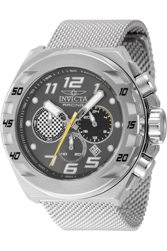 El Invicta 47201 tiene una caja de acero inoxidable de 48 millimetros con una esfera gris.
Esta modelo funciona con un movimiento de Cuarzo preciso.
Resistencia a la presión de aqua de 3 bares.
Este modelo es parte de la colección Invicta Racing.

2 años de garantía Invicta.