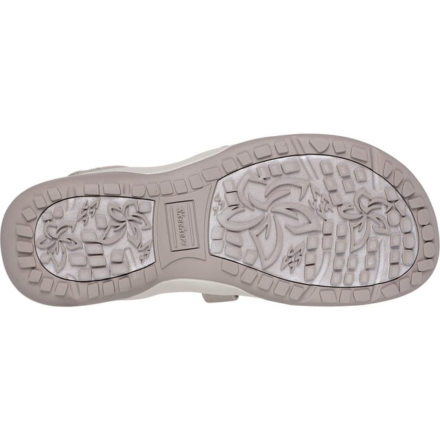 Skechers Reggae Slim Stretch Flex Textiel Dames Sandalen Taupe Geniet van zonnige dagen in luchtig comfort met Skechers Hands Free Slip-ins: Reggae Slim - Stretch Flex. Deze sandaal met bandjes is ontworpen met ons hielkussen en heeft een bovenwerk van stretchstof met een hielstuk achter en een voetbed met kussentjes.