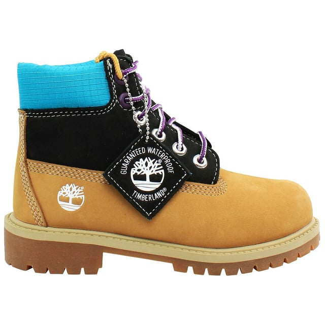 Timberland 6 Inch Premium Wheat Nubuck Leather Youths Lace Up Boots A2MY1